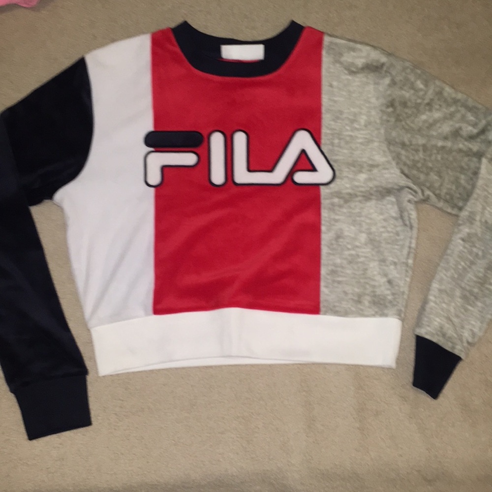 Fila Crop top velour crewneck sweatshirt
